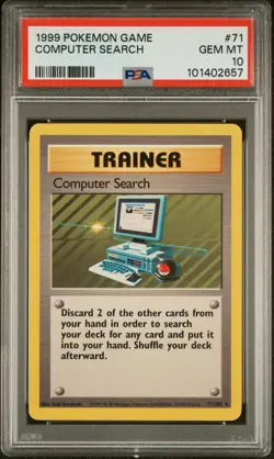 1999 POKEMON GAME #71 COMPUTER SEARCH PSA 10 - Image 1