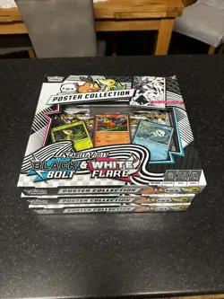 Pokemon TCG Scarlet & Violet Black Bolt & White Flare Unova Poster Collection - Image 1