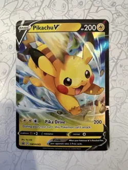 Pikachu V swsh285 Black Star Promo Pokemon , Sword & Shield Holo NM - Image 1