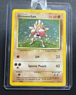 Hitmonchan 7/102 Pokemon Base Set Holo Unlimited Rare (MP) - Image 5