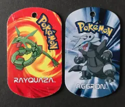10 X Pokemon Metal Tags Tag Bundle Rayquaza Aggron Mr Mime Ivysaur Bagon - Image 2