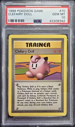 1999 POKEMON GAME #70 CLEFAIRY DOLL PSA 10 - Image 1