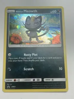 Alolan Meowth SM51 Sm Holo Black Star Promo Pokemon Card NM condition - Image 1