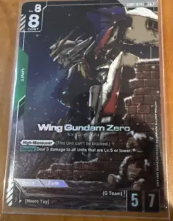 Gundam Card Game GD01-024 LR+ Wing Gundam Zero Alt Art NM - Image 1