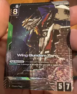 Gundam Card Game GD01-024 LR+ Wing Gundam Zero Alt Art NM - Image 3