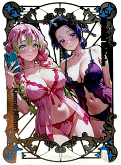 Goddess Story: Mitsuri & Shinobu Spicy Metal Anime Waifu CCG Card - Image 1