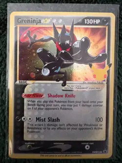 Pokemon Greninja Gold Star SWSH144 Black Star Promo Card Celebrations 25th Anniv - Image 1