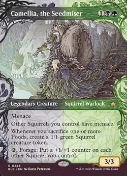 1x Camellia, the Seedmiser - Showcase - Foil NM-Mint, English Bloomburrow MTG Ma - Image 1