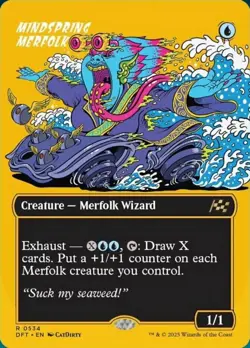 1x Mindspring Merfolk ~~ Borderless (0534) - Foil First-Place NM-Mint, English A - Image 1