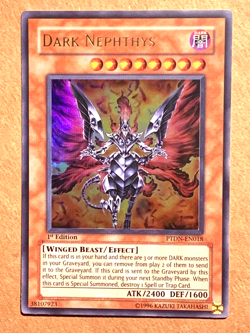 yugioh DARK NEPHTHYS PTDN-EN018 1st Ed Ultra Rare Near Mint - Image 1