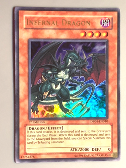 yugioh INFERNAL DRAGON DP04-EN010 Ultra rare 1st Edition near mint - Image 1