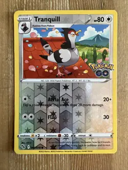 Tranquill 062/078 Reverse Holo Pokemon GO Pokemon card - VLP - Image 1