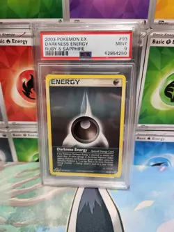 PSA 9 MINT Darkness Energy 93/109 RARE EX Ruby & Sapphire Pokemon Card 250 - Image 1