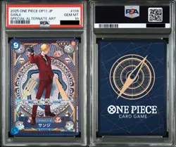 PSA 10 Sanji OP06-119 SP Parallel A Fist of Divine Speed ONE PIECE Card Japanese - Image 1