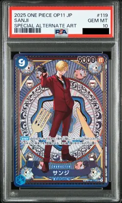 PSA 10 Sanji OP06-119 SP Parallel A Fist of Divine Speed ONE PIECE Card Japanese - Image 2