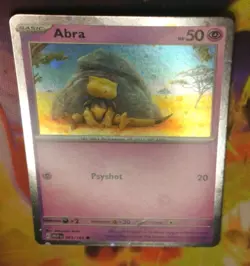 Abra 63/165 Cosmos Holo SWIRL NM Pokemon 151 Pokemon Card - Image 5