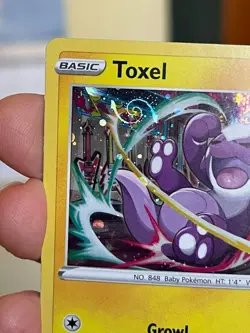 POKEMON TOXEL SWSH209 PROMO BLACK STAR COSMOS HOLO WITH HD SWIRL NM CARD PICS - Image 3
