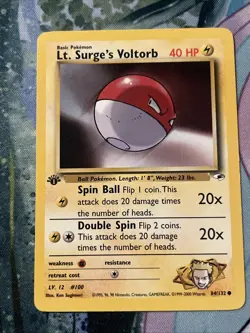 Lt. Surge's Voltorb 84/132 1st Edition Gym Heroes Pokemon Card - Image 1