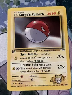 Lt. Surge's Voltorb 84/132 1st Edition Gym Heroes Pokemon Card - Image 3