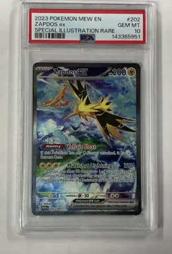 2023 POKEMON MEW EN-151 SPECIAL ILLUSTRATION RARE #202 ZAPDOS EX PSA 10 - Image 1