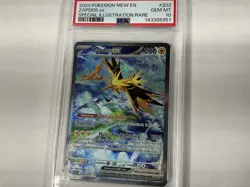 2023 POKEMON MEW EN-151 SPECIAL ILLUSTRATION RARE #202 ZAPDOS EX PSA 10 - Image 3