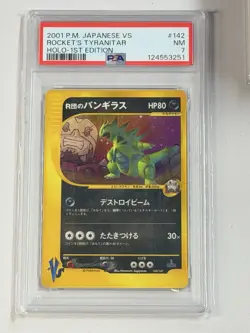 2001 Pokemon ROCKET'S TYRANITAR 142/141 Pokemon VS 1st Edition Holo JPN PSA 7 - Image 1