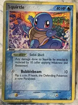 Pokemon Squirtle Card 64/100 Nonholo Common Crystal Guardians 2006 HP - Image 1