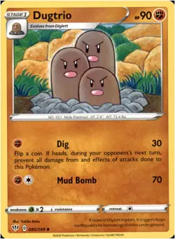 Dugtrio #85/189 - UnCommon - Pokemon Darkness Ablaze 2020 - Near Mint - Image 1