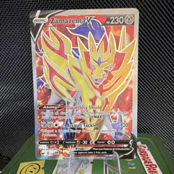 POKEMON ZAMAZENTA V 196/202 SWSH01: SWORD & SHIELD ULTRA RARE FULL ART HOLO - Image 1