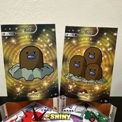 Diglett Dugtrio - Pokemon Shiny Database Set Holo Set of 2 - Image 1