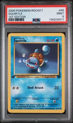 Squirtle 68/82 - 1st Edition Pokemon Team Rocket Card - PSA 9 - New Cert - Image 1
