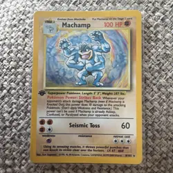 Machamp Pokemon Card 1st Edition Holo 8/102 Base Set Rare Original 1999 #2 - Image 1