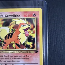 Blaine's Growlithe 62/132 - Gym Challenge Vintage Pokemon TCG Card ungraded - Image 3
