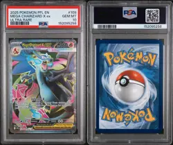 2025 POKEMON PFL EN-PHANTASMAL FLAMES ULTRA RARE #109 MEGA CHARIZARD X EX PSA 10 - Image 3