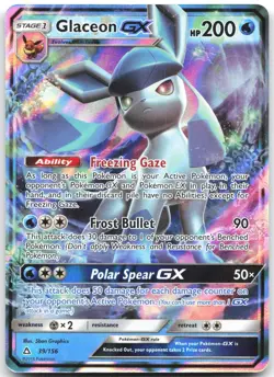 Glaceon GX 39/156 Holo GX Rare Ultra Prism Pokemon Moderately Played - Image 1