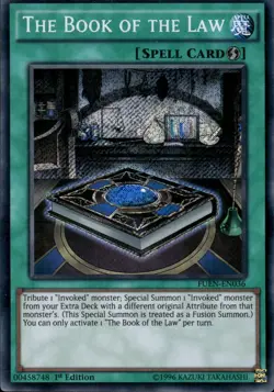 The Book Of The Law - Secret Rare 1st Edition FUEN-EN036 - LP - YuGiOh - Image 1