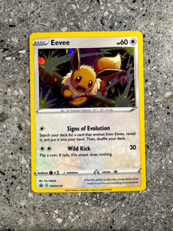 Pokemon TCG Cards Eevee SWSH118 Black Star Promo Holo NM * Full Holo Bleed * - Image 1