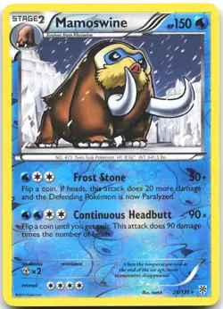 Mamoswine 28/135 Rare Plasma Storm Pokemon Reverse Holo Moderately Played - Image 1