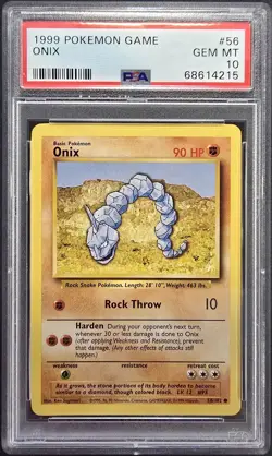 1999 POKEMON GAME #56 ONIX PSA 10 - Image 1