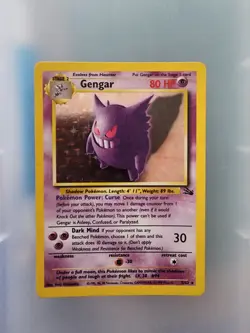 Pokemon TCG Gengar Fossil 5/62 Holo 1999-2000 Wizards Base Set Copyright Holo... - Image 1