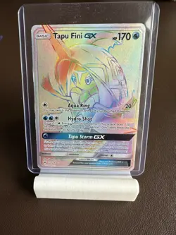 Pokemon TCG Burning Shadows Tapu Fini GX Rainbow Secret Rare Card 152/147 - Image 1