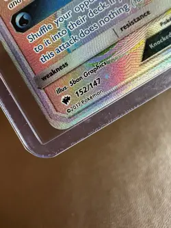 Pokemon TCG Burning Shadows Tapu Fini GX Rainbow Secret Rare Card 152/147 - Image 3