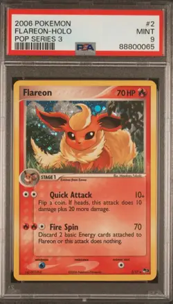 Flareon Pop Series 3 Holo Rare 2006 Pokemon PSA 9 MINT - Image 1