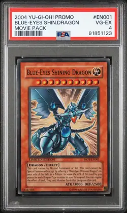 2004 YU-GI-OH! PROMO MOVIE PACK #EN001 BLUE-EYES SHINING DRAGON PSA 4 - Image 1