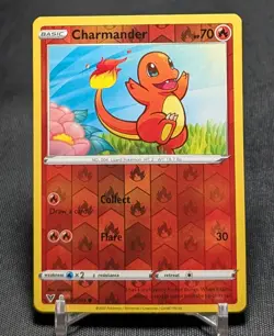 Charmander Common Reverse Holo Fire Type Vivid Voltage Pokemon TCG Card 023/185 - Image 1