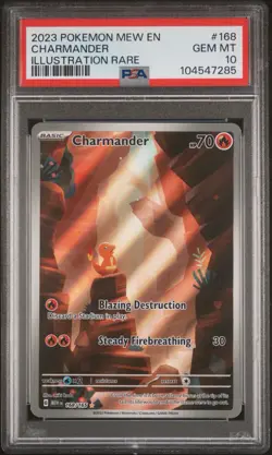 Pokemon 2023 Charmander 168/165 Illustration Rare 151 GEM MINT - Image 1