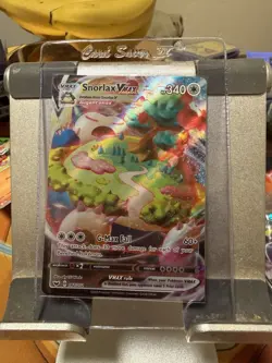 Pokemon TCG Snorlax VMAX Holo Ultra Rare Sword & Shield Base Set 142/202 - Image 1