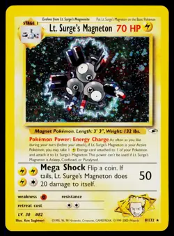 Lt. Surge's Magneton - Unlimited Holo 008/132 Holo Rare Pokemon Gym Heroes LP - Image 1