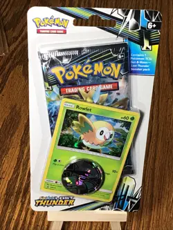 Pokemon Lost Thunder Blister Pack Rowlet Card With (Lugia) Coin - Image 2