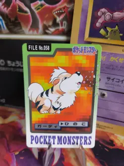 Pokemon Karte Card Pocket Monsters Carddass 1997 japanese Growlithe Fukano NM - Image 1